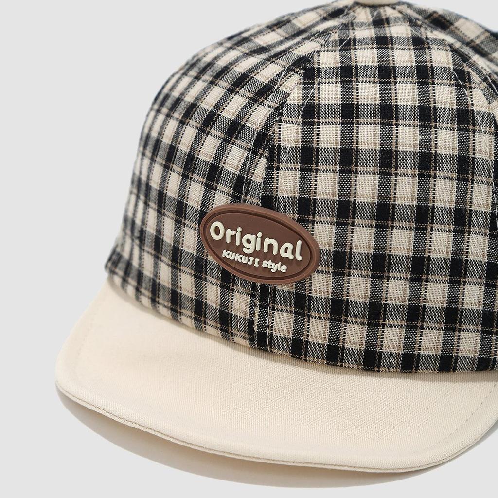 Plaid Unisex Infant Duckbill Baseball Cap - Soft Brim Baby Sun Hat for Spring and Autumn