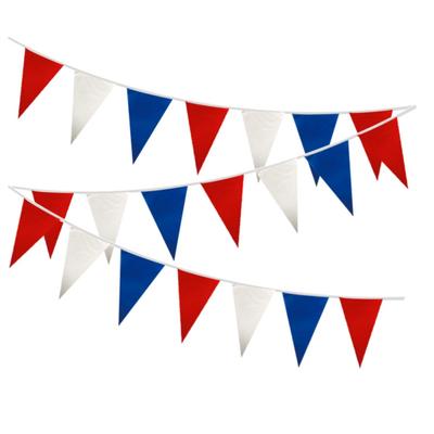 USA Independence Day Red Blue and White Triangular Pennant Banner Bunting Flags Events Decoration