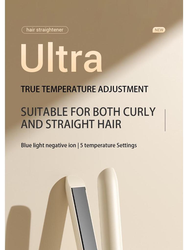 Compact Dual-Use Ionic Hair Styler: Straighten & Curl with Portable Splint Curler