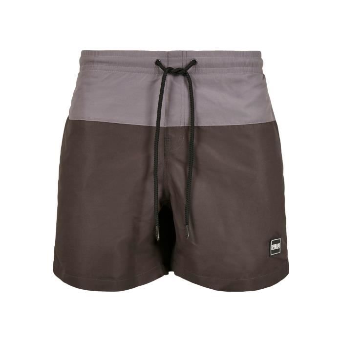 Short de bain Urban Classics Block - noir/gris foncé - XL