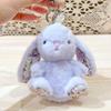 Plush Keychain Rabbit With Sitting Posture And Floral Design For Gift Bag
