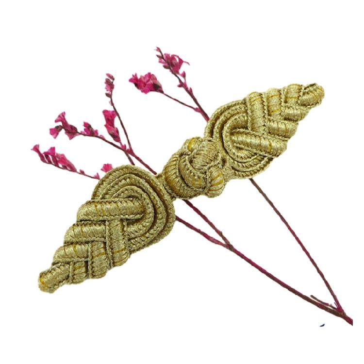 Gold Silk Fastener Buckle Pipa Buttons DIY Clothing Decorations Garment Supplies