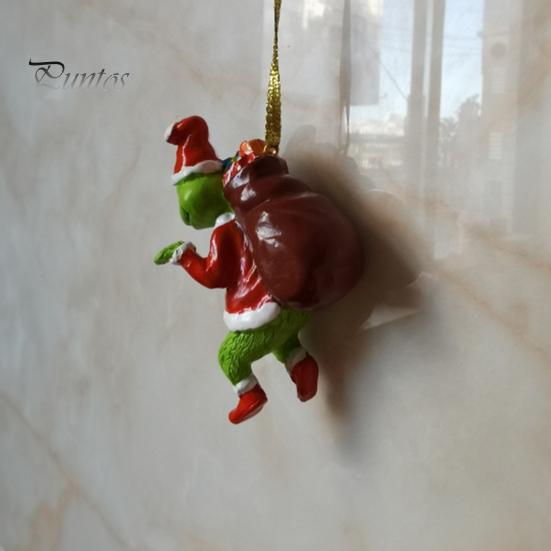 Christmas Doll Ornaments Cute Resin Christmas Tree Hanging Decoration Winter Home Holiday Figurine for Party Decor