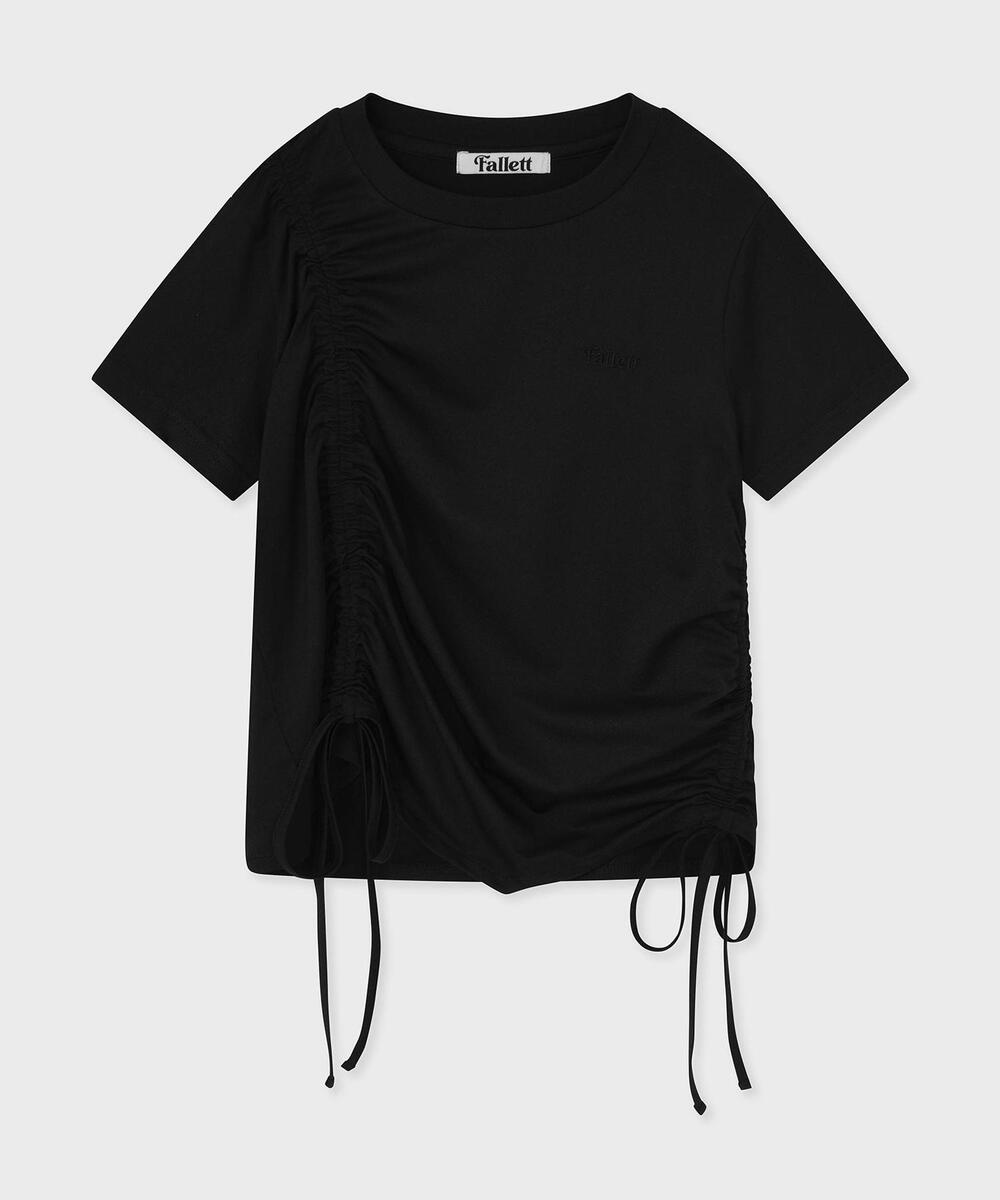 Pallet Asymmetrical Shirred Top Black Black/M