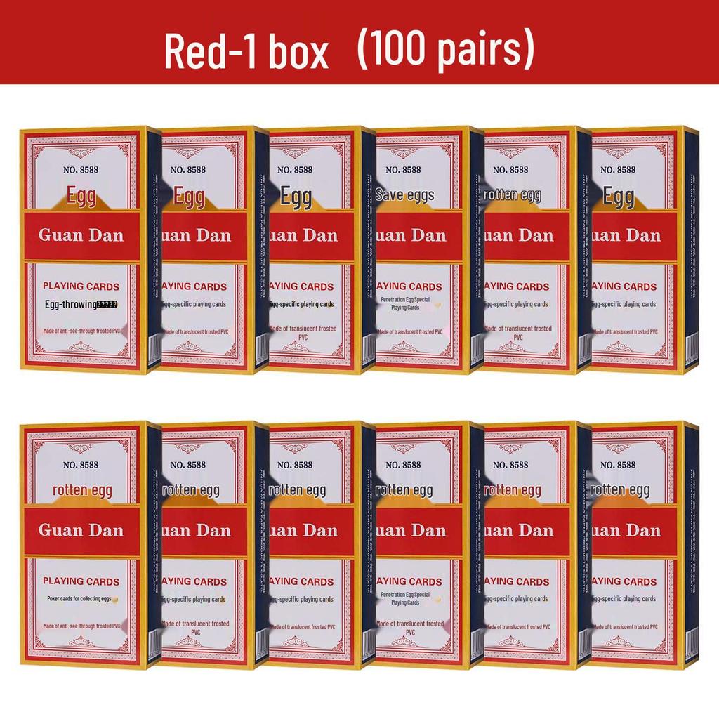 Guan Dan Premium Poker Playing Cards - Thickened, Hardened with High-End Linen Finish, Blue Core Paper, Full Case of 100 Decks.