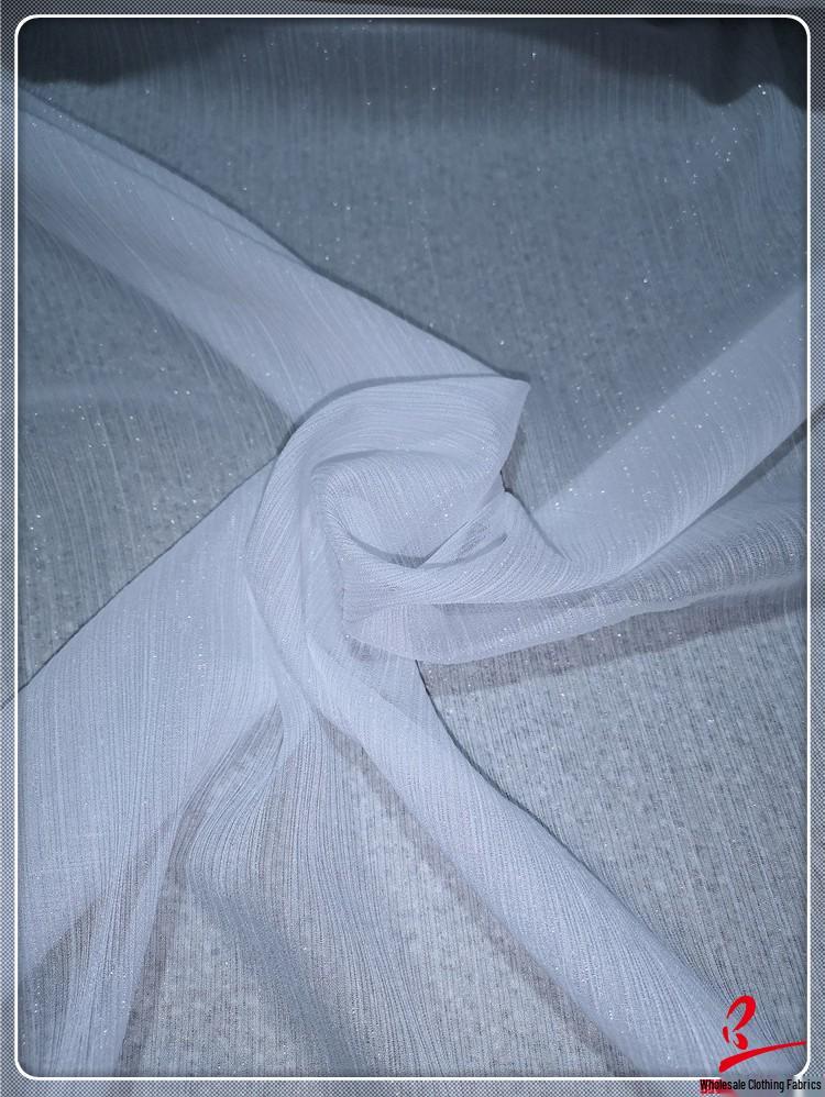 Super Sheer Silver Sequin Silk Gingham Chiffon Brocade Fabric for Dance Costumes