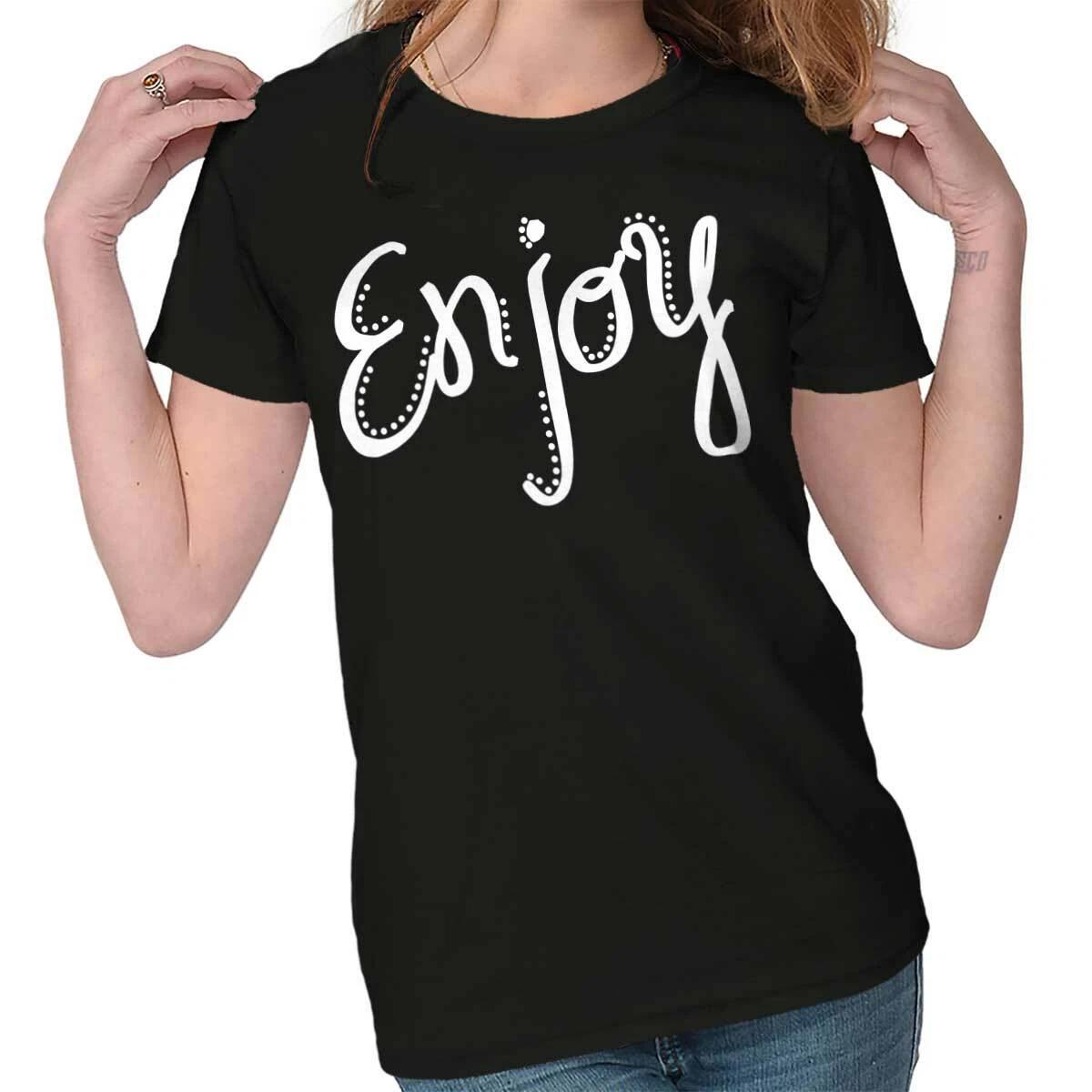 Enjoy Good Vibes Be Kind Positive Quotes Womens Top Junior Graphic Tee XXL