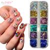 12 Grids Seqiuns Star Glitter Colorful Nail Flake Flash Mini Pentagram Nail Seqiuns Nail Charm Kawaii DIY Manicure Accessories