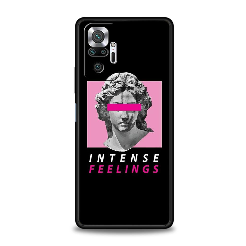 Cartoon Statue Abstract Art Phone Case Cover for Redmi 14C 10C Note 15 14 13 12 10 11 K40 Pro Plus 5G Soft TPU Shockproof Fundas