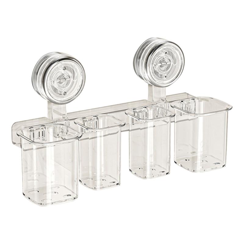 Functional Toothbrush Holder Suction Cup Easy Install Toothbrush Rack Organizers For Renters And Students Seeking Order