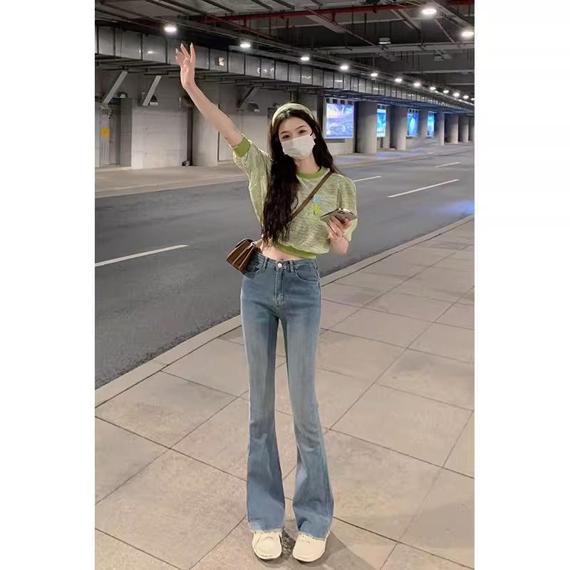 

2026 Retro Spicy Girl Raw Hem Su-Style Long Pants XL синий