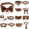DIEZI Sexy Lignt Brown PU Leather Necklace Women Men New Harajuku Gothic Vintage Heart Chain Choker Statement Necklace Jewelry