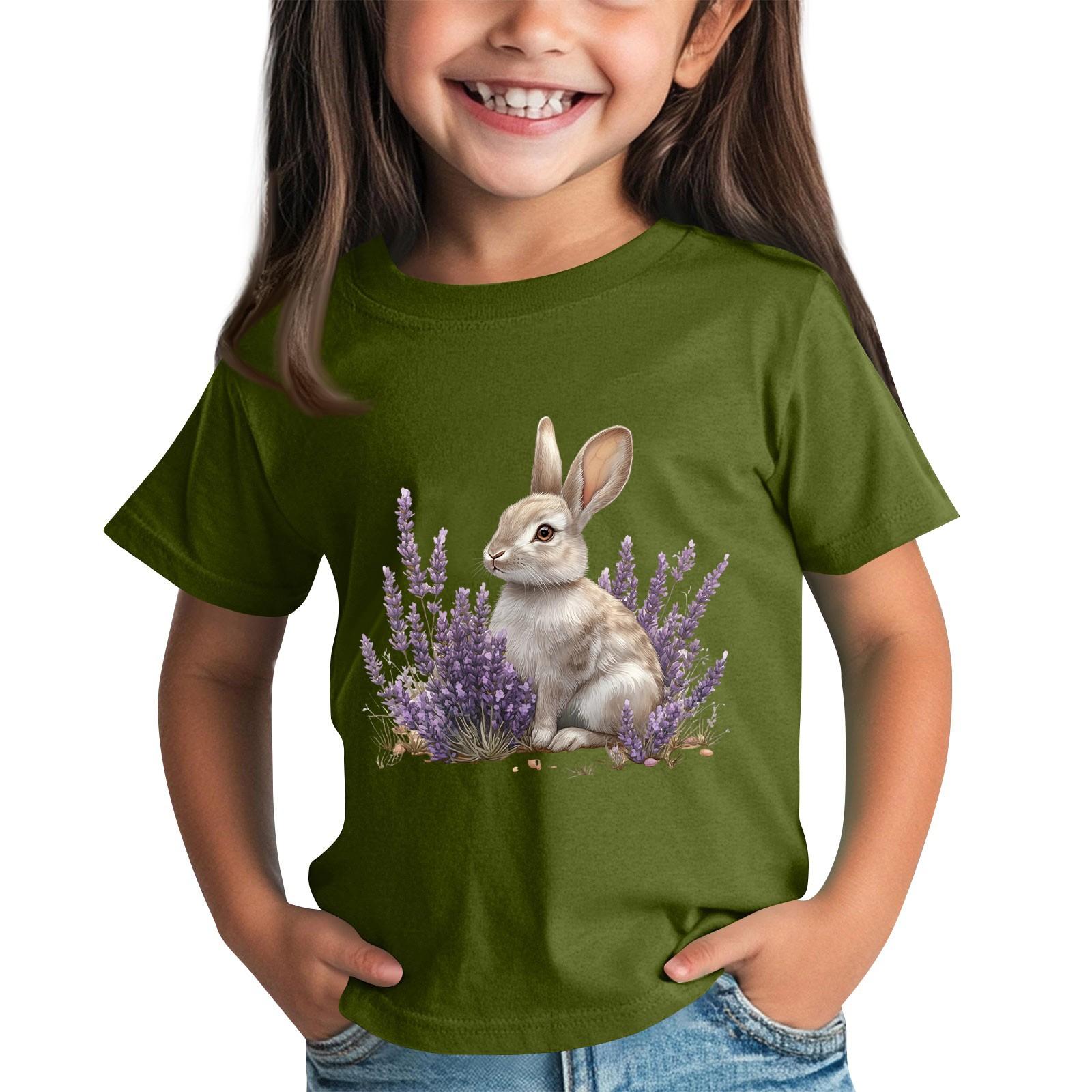 

Детская футболка с коротким рукавом и принтом животных, повседневный топ 140