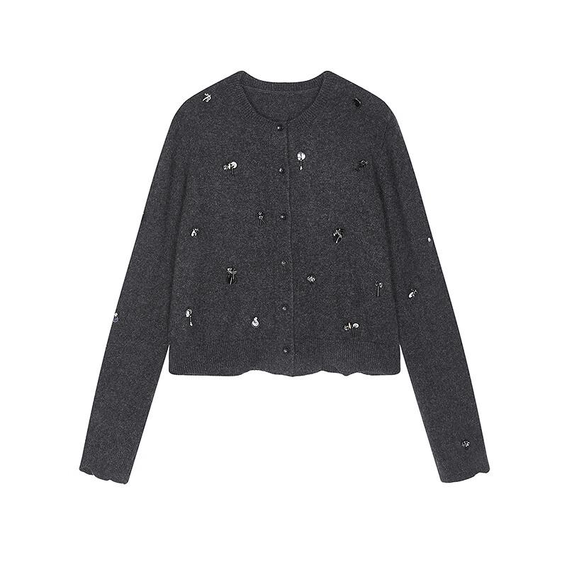 JNBY 2025 Autumn Round Neck Wool Blend Knit Sweater