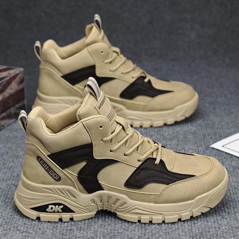 

Мужская рабочая обувь с высоким берцем, осенне-зимняя мода, для альпинизма, нескользящая спортивная обувь, для путешествий, отпуска, повседневная обувь 2024 44 хаки