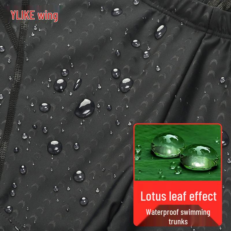 Huke Herren Übergröße Haihaut Schnelltrocknend Wasserdicht Badehose mit Flachem Bein und Kordelzug