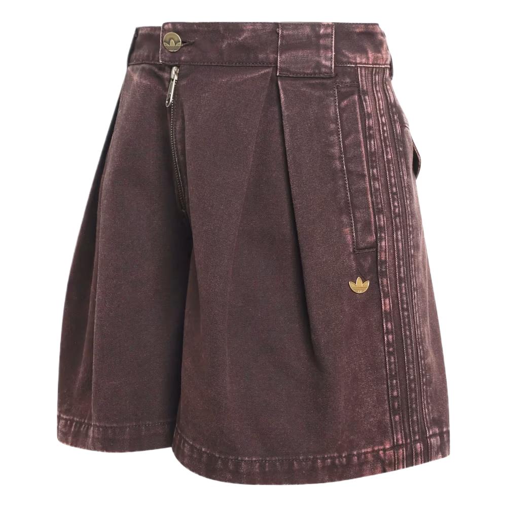 adidas Originals P ESS Washed Canvas Shorts Burgundy Women KC8895 L