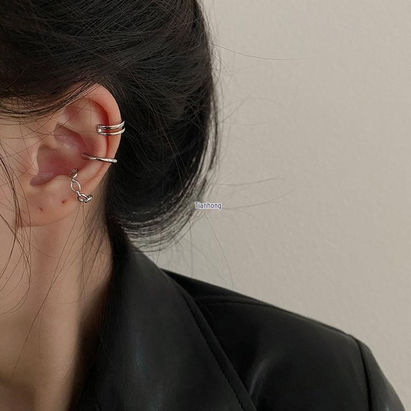 Boucles d'oreilles manchettes d'oreille empilables pour enfants sans piercing pour performance de danse de rue - Bijoux de style hip-hop pour garçons et filles