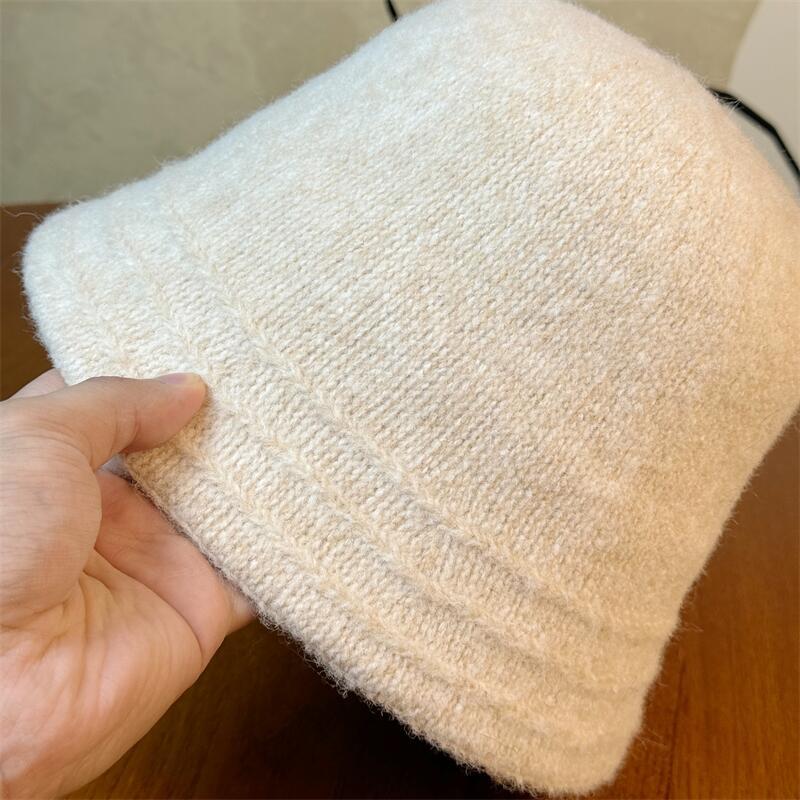 Cozy Wool Bucket Hat with Beige Trim - Lightweight, Cold-Resistant, for Autumn and Winter, Perfect for Casual or Formal Occasions, Winter Headwear