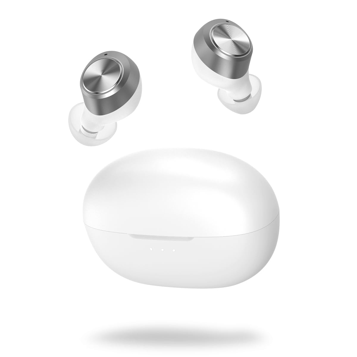 

Бездротові навушники Bluetooth Оновлений Bluetooth Автоматичне миттєве Hi-Fi Звук з глибокими басами Зручні До 60 годин Швидкі ENC Шумозаглушення Справжня гучність Бінауральні білий
