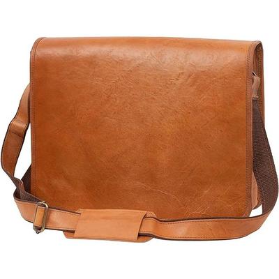 15 palcová Vintage crossbody taška na prenosný počítač z pravej kože pre mužov a ženy