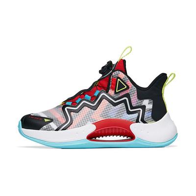 Youth  Kids Mesh Mid-Top Basketball Shoes Kids Basketball Shoes Black Silver Red 312231111-4