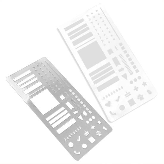 Planning Calendar Templates Ruler Set Transparent Plastic Stencils for Dot Grid Journals Journaling Stencil