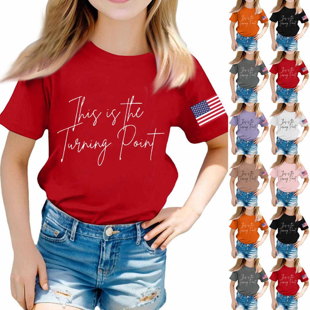 Toddler Girl Boy T-Shirts Kids Top Boys And Girls Printed Short Sleeved T-shirt 1-12Y Summ