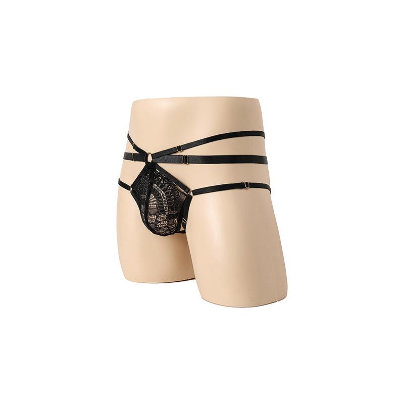 Summer Men's Boxer Panties, Sexy Thongs, Lace Ribbon, Adult Sex Bag Panties