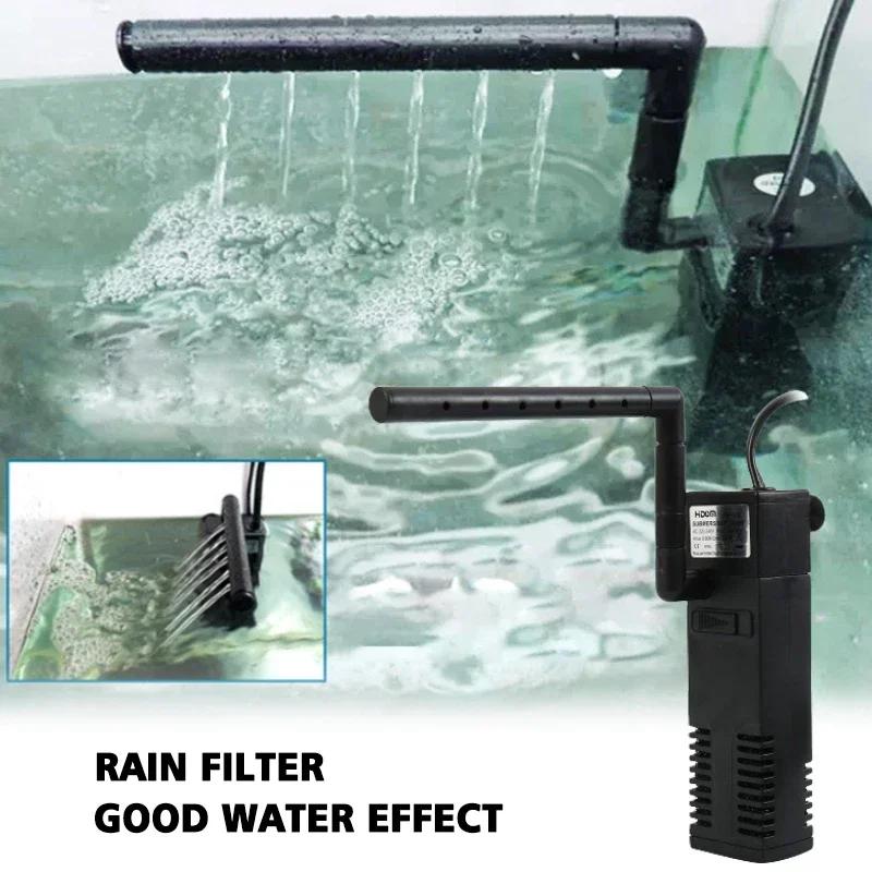 EU PLUG Fish Tank 3-In-1 Silent Oxygen Pump Low Level Water Turtle Tank Filters Aquarium Submersible Pumps Fishbowl Accessories