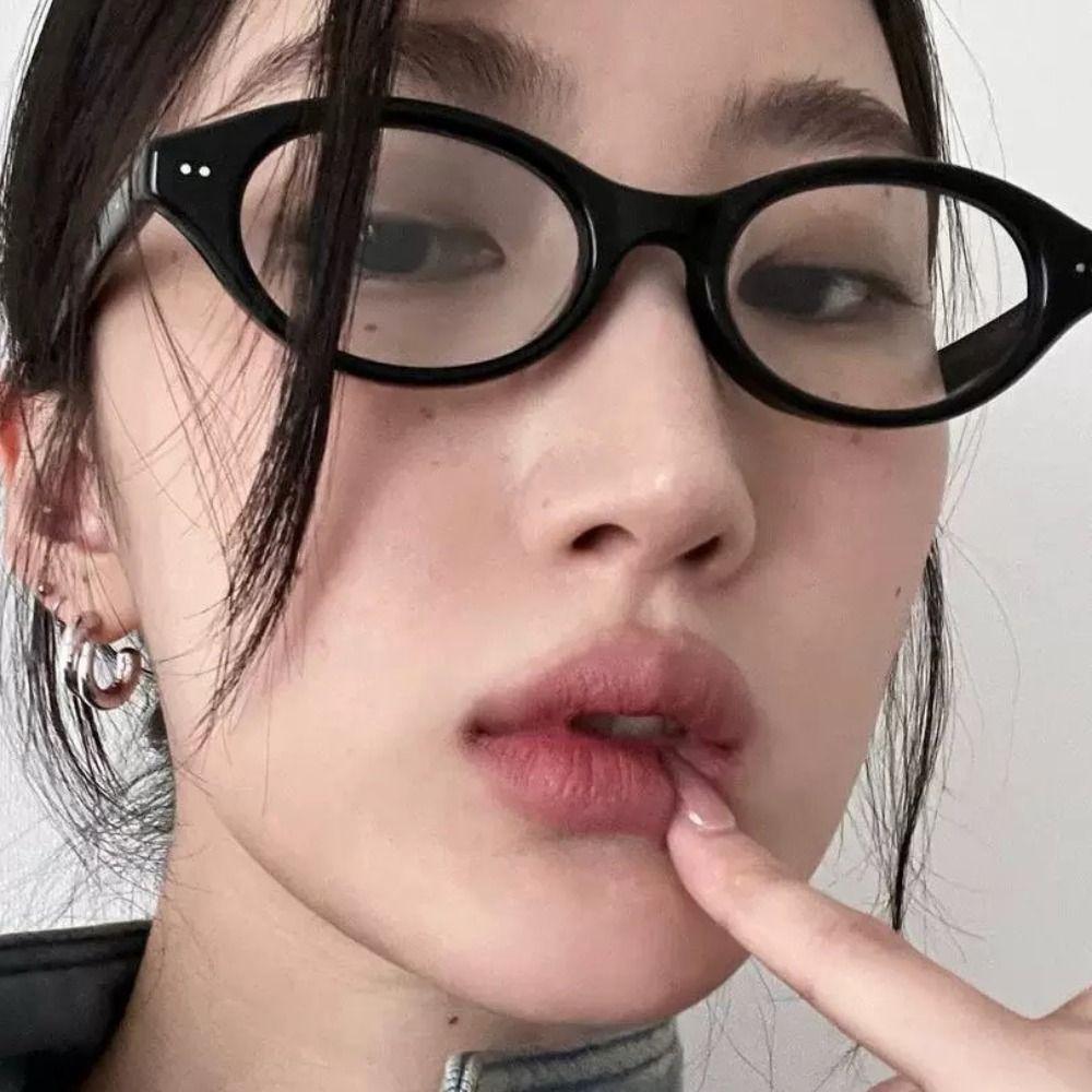 Anti Blue Light Flat Spectacle Glasses Round Frame Leopard Pattern Glasses  All-match