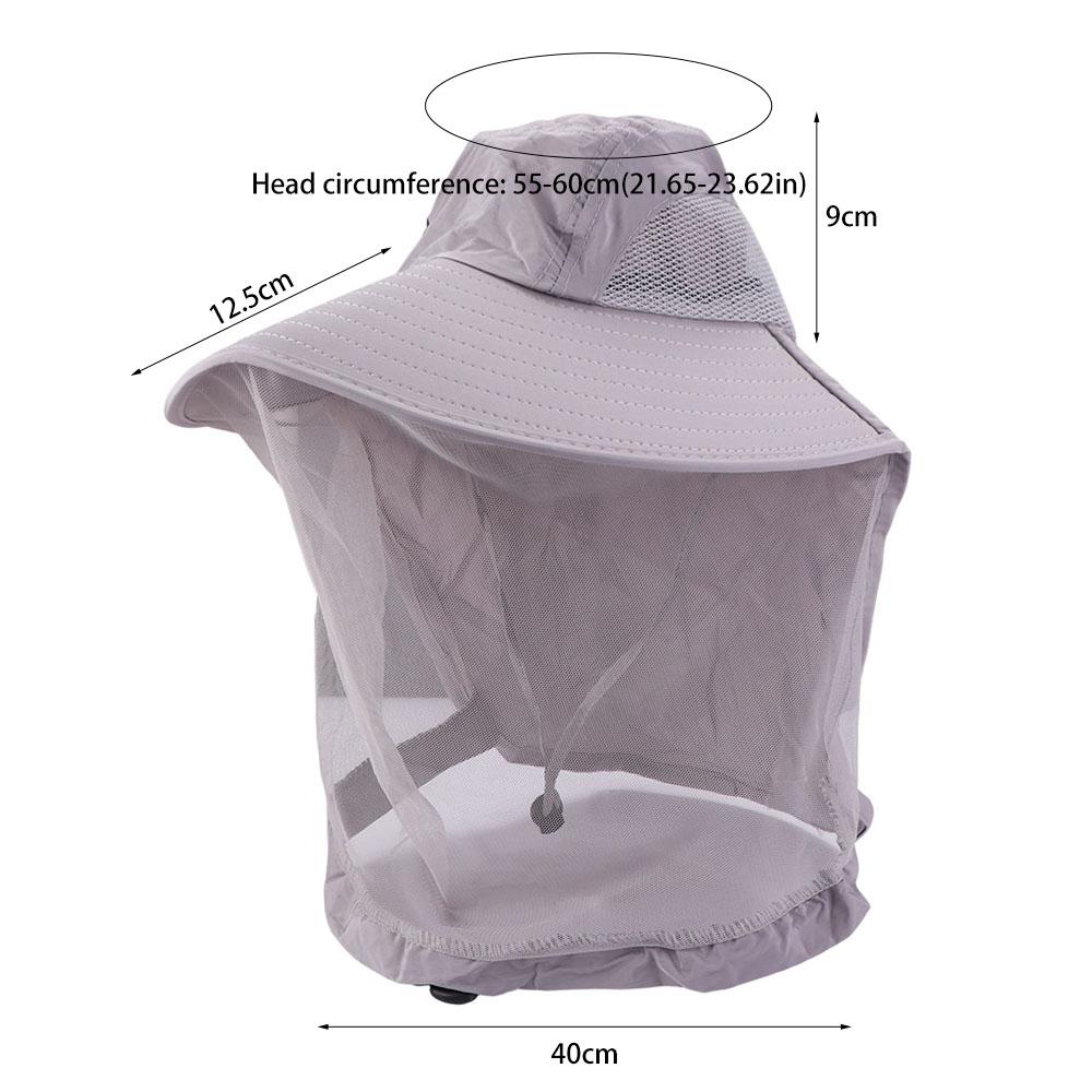Foldable Net Cover Hat UPF50+ Sun Protection Hat Breathable Bee Mosquito Hat Unisex