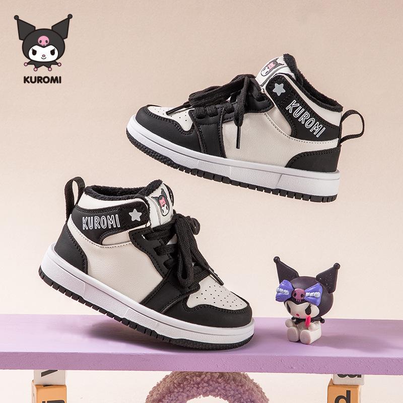 Kuromi Kinder Mittelhohe Rutschfeste Skateschuhe - Winter 2025 Samtige Wärme, Trendiges Design für Jungen & Mädchen