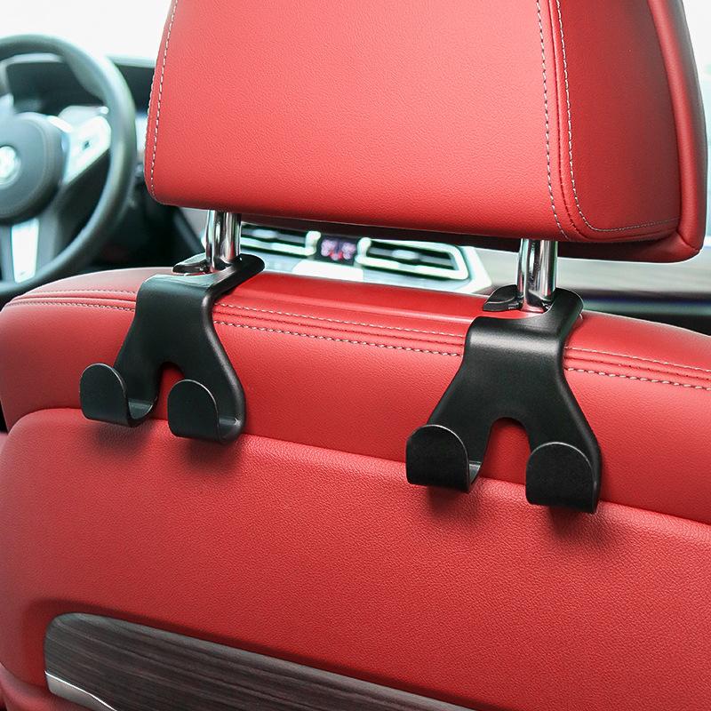 Double Head Car Back Seat Hooks Headrest Hanger Handbag Bag Hanging Holder