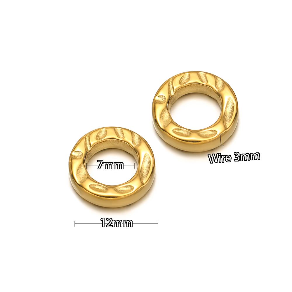 10pcs Stainless Steel Hollow Square Round Triangle Charms Texture Connectors for DIY Jewelry Findings Necklace Earrings Supplies