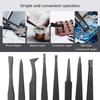 Electronics DIY Repair Tool Precision Tweezers Set Carbon Fiber for Craft