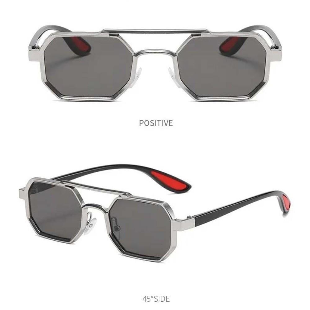 Indian Style Double-bar Square Sunnies Gradient Anti-UV Glasses Catwalk