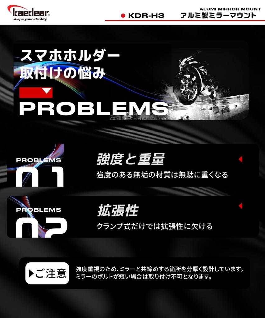 kaedear Bike Clamp Bar Mirror Mount Multi Bar Stay Smartphone