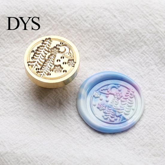 Miniature Seal Stamp Head Lily Floral Brass Wax Head, Cute Plant Themed Engraved Botanical Sealing for Journal Card Gift Wrapping Wedding Invitation