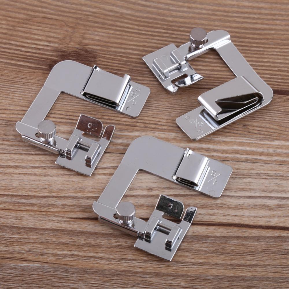 3pcs Multifunction Snap On Presser Feet Wide Hemming Low Shank Hemming Presser Foot Zinc Alloy Snap On Universal Presser Foot