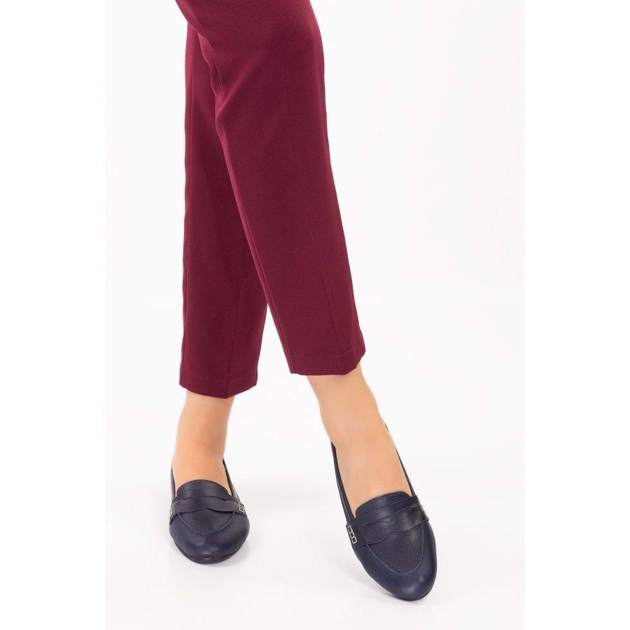 Mocassins plats décontractés en cuir véritable pour femmes