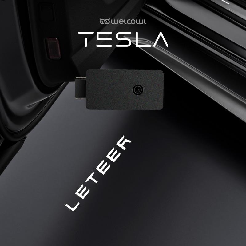 

2pcs Car Door Light For Tesla ModelY 2025 ModelS MODEL 3 X Laser Decor Lamp Glass Projection Never Fade Car Accessories HD LED 2pcs