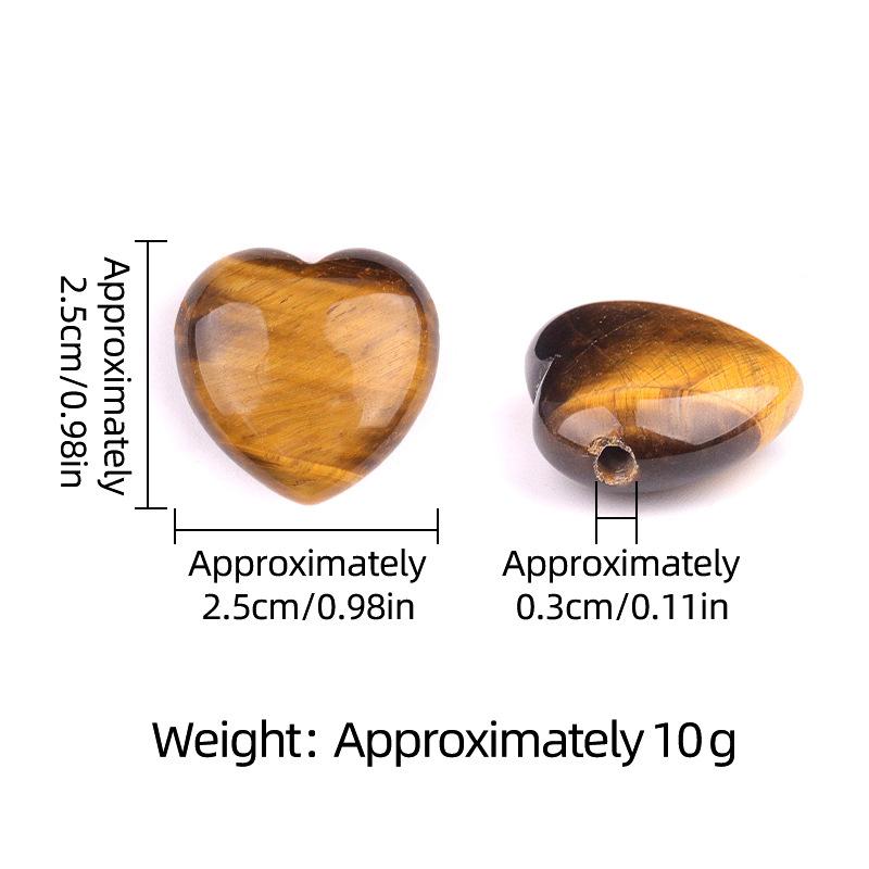 Ciondolo Cuore in Agata di Cristallo Naturale da 25 mm, Foro Grande da 3 mm Perforato Trasversalmente Charms di Pietra Preziosa per Gioielli Fai-da-Te