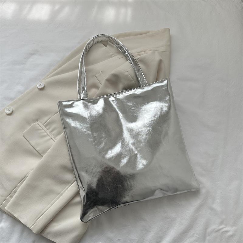 

Літо 2024, нова модна проста сумка через плече, повсякденна модна сумка великої місткості, проста модна сумка срібний