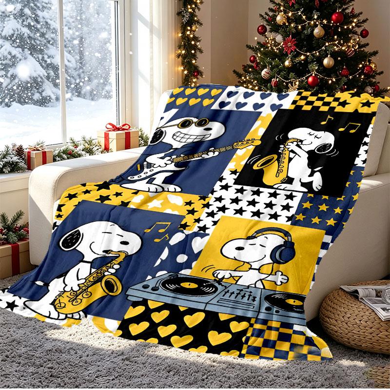 Snoopy Pattern Blanket for Home Decoration, Bed, Sofa, Car Travel, Camping, Suitable for All Seasons, Birthday Christmas Gift