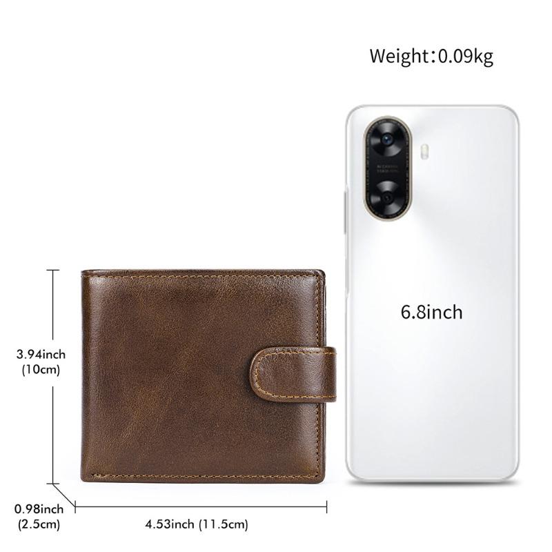 Retro leather men's wallet wallet, trendy multi-functional first-layer cowhide business retro large wallet men