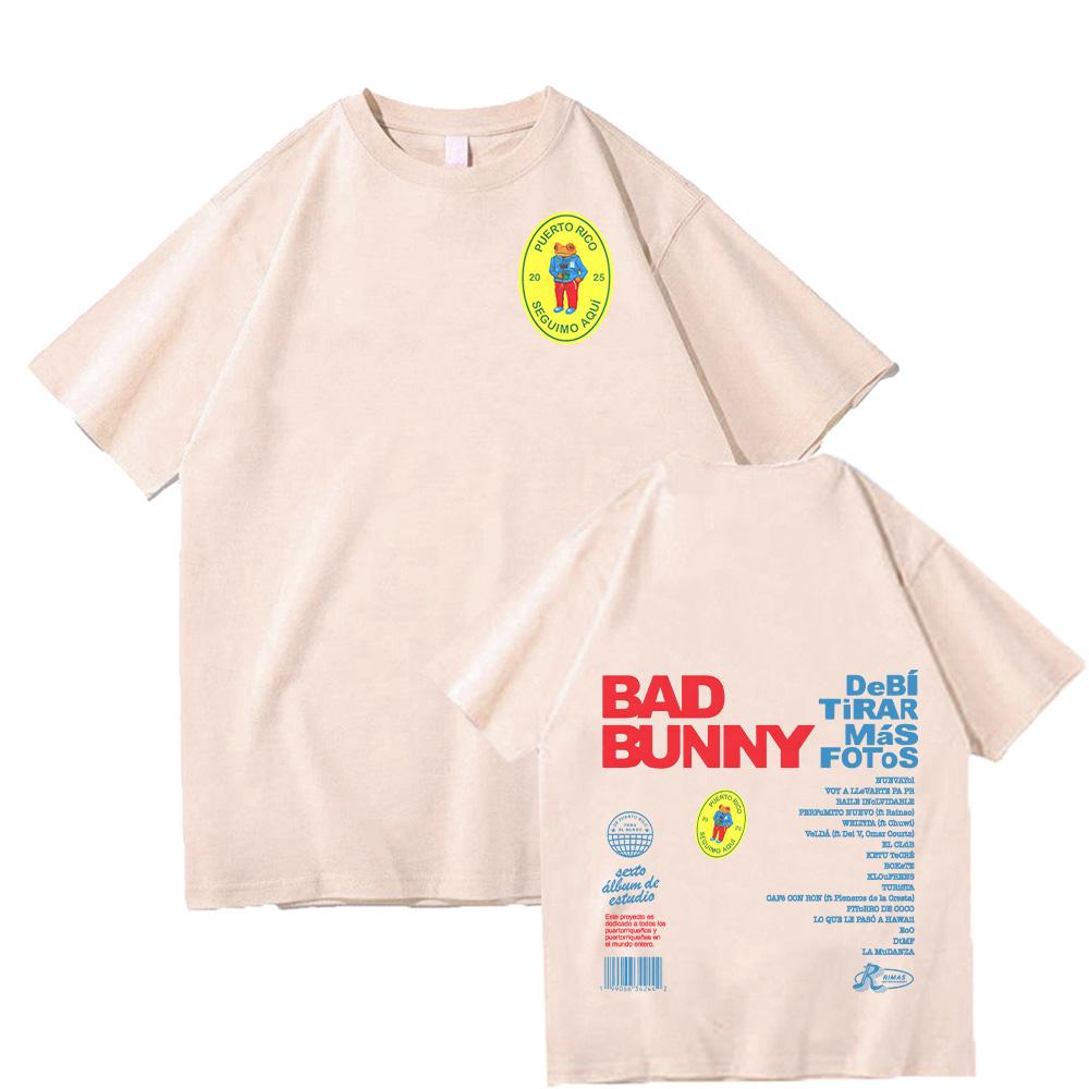 Bad Bunny Debi Tirar Más Fotos T-Shirt 2025 New Fashion Tee-shirt Bad Bunny Fans Gift Clothes  Women Men Loose Cotton Tshirt Top