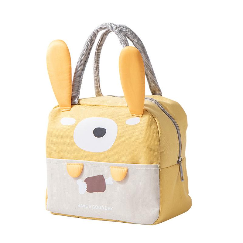 

Изолированная сумка для ланча для взрослых, детей, сумка-ланч-бокс с рисунком для работы, школы, пикника жёлтый