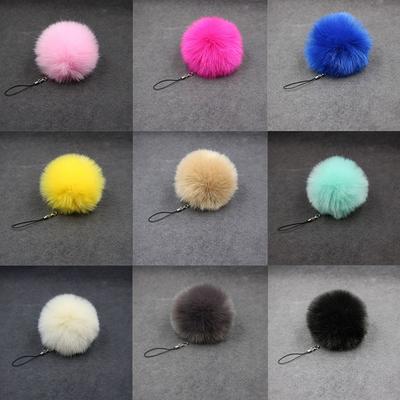Fluffy Pompoms Key Holder Soft Faux Pendant Keyring Furry Ball Keychain Pom Pom Rabbit Fur