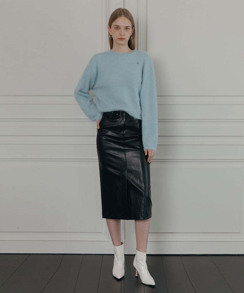 Illoje Long Hair Soft Sweater (Sky Blue)